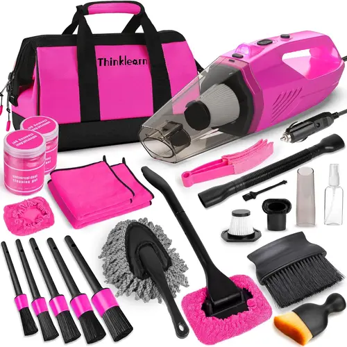 【BackToSchool】Thinklearn Interior Detailing Set - 8000Pa High-Power Car Vacuum, 7 Brushes, Microfiber Towels, Storage Bag, Car Tools, Surface Cleaner, Cleaning Supplies for Vehicle Upkeep