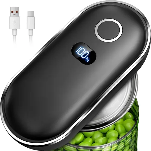 [2026 New Arrivals]Phueut Rechargeable Electric Can Opener—1-Touch Operation for Seniors with Weak Hands, Smooth-Edge Side-Cut, Hands-Free Ergonomic Design, Works on All Can Sizes, Ideal Kitchen Appliance Gift
