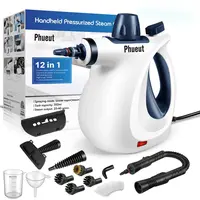 Phueut Corded Handheld Pressurized Steam Cleaner with 11-Piece Accessory Set, US Plug, Manufacturer Warranty, All-Natural Multi-Surface Home Cleaning Tool for Upholstery, Car Cleaning, Mopping, Manufacturer Warrenty,back to school,back to school haul,soho
