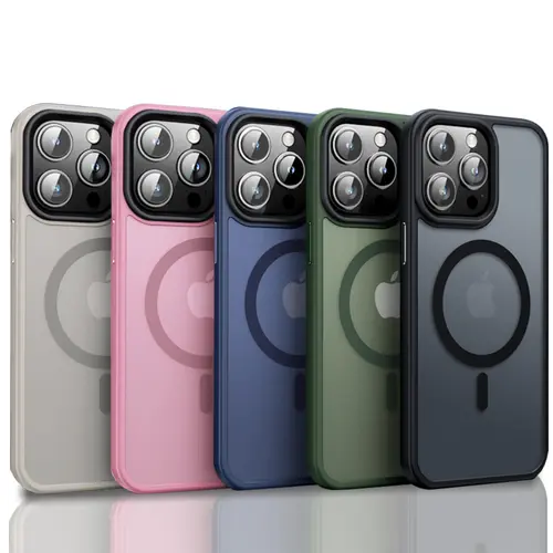 MagSafe Magnetic Silicone Slim Fit Phone Case for iPhone 18 Pro Max,17 Air/17e/16/16e/15/14/13 Plus/12/11 Pro Max - Shockproof, Translucent Matte Back, Wireless Charging Compatible, Protection Phone Accessory