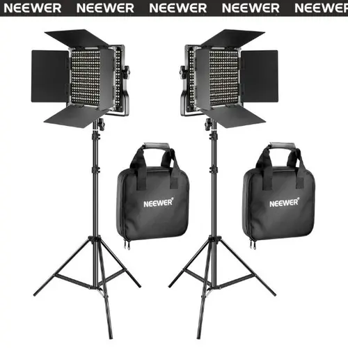 NEEWER 2-Pack 660 LED Video Light Kit with Stands, 40W Bi-Color Dimmable 3200K–5600K, CRI 96+, Soft Lighting for YouTube, Studio Photography, Live Streaming tiktokshopbacktoschool, Continuous Lighting Kit, Adjustable Light Stand