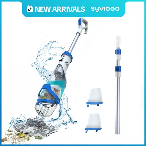 【Summer Finale! $10 OFF】Enhulk Newest PC18 Pool Vacuum for Above Ground Pool with Telescopic Pole, Running time up to 1H, Handheld Design with Powerful Suction up to 18.5 gallon/min Ideal for Leaves, Debris