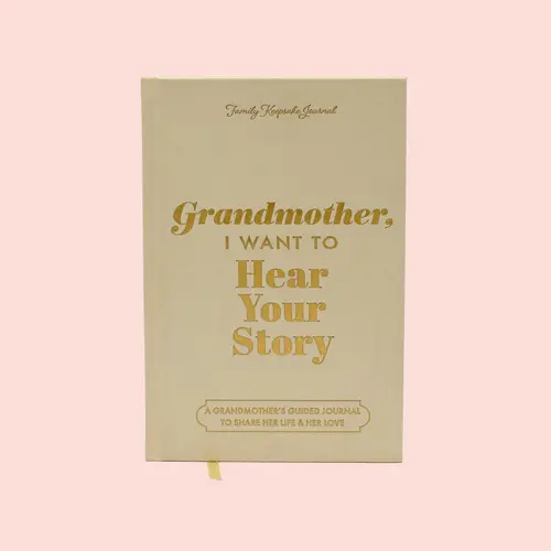 Heirloom Collector's Edition Guided Journal - "Grandmother, I Want to Hear Your Story" Premium Hardcover, Linen Cover, Gold Gilded Edges, 150 Pages, Journaling Notebooks for Capturing Life Stories, Mom Birthday Gifts for Women