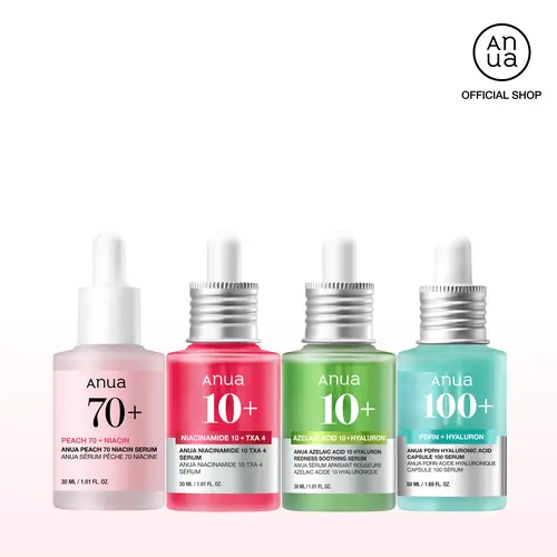 [Anua] Mix & Match Serum Duo & Trio Set ｜Discoloration Pink Serum Duo for Brightening, Hyaluron Skin Barrier Duo for Sensitive and Dry Skin & Soothing Care, Power Trio Set for Glow Skin ｜ Dark Spot Serum, PDRN, Azelaic, Peach Serum, Dark Spot Corrector
