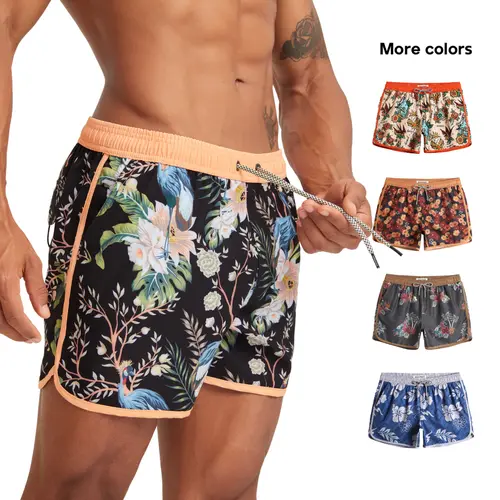 Maamgic Mesh Liner Men’s 4.5-Inch Quick-Dry Floral Swim Trunks with Adjustable Waistband & Spandex, Lightweight Summer Beach Swimwear for Beach Activities & Casual Vacations #