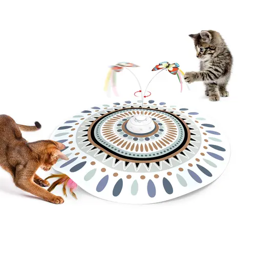 Potaroma Rechargeable Automatic Hide and Seek Cat Toy for Play & Self Play - Fluttering Butterfly, Moving Feather, Kitten Wand Toy for Cats, Kittens #SummerVibes #petlovers