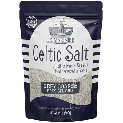 Le Marinier Celtic Salt Grey Coarse Sea Salt 1.1lb Mineral-Rich Unrefined Sea Salt 100% Natural Hand Harvested Low Sodium