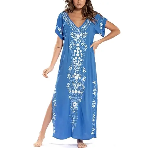 Bsubseach Women Ethnic Print Kaftan  Dress Plus Size Swimsuit Cover Up,Mrs. Roper Kaftan ,Swimsuit,bubu,mumu Caftan Caftan Beach