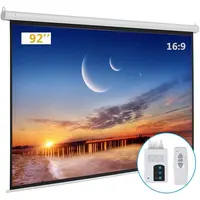 VINGLI Motorized Projector Screen with Remote Control, 92in 16:9 (80"x45") Smooth Matte Surface, Wrinkle-Free, Dent-Free, Even Light Spread, for Home Use, Office Classroom, Classroom Training,sohochic