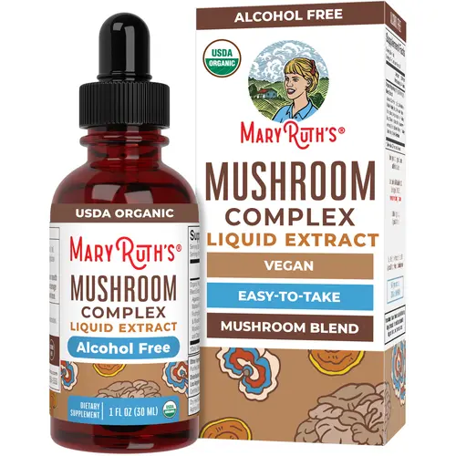 MaryRuth's USDA Organic Mushroom Complex by MaryRuth's - Lion's Mane - Reishi Mushroom - Shiitake Mushrooms - Turkey Tails - Non-GMO - 30 Servings