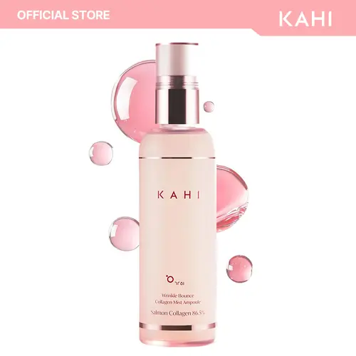KAHI Fine Line Bounce Collagen Serum Facial Mist Ampoule - Korean Gentle Rejuvenating Skincare for Adults, Hydrate, 4.5°C Skin Cool, 24-Hour Moisture Lock, 6H Makeup Hold, Face Moisturizer Spray (4.05 fl oz), Salmon Collagen