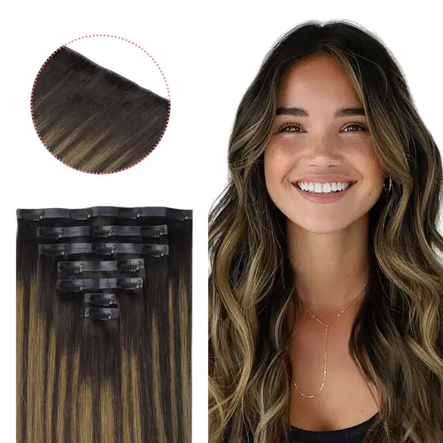 GOO GOO Invisi Edge Injected Seamless Clip in Human Hair Extensions Invisible Natural Straight summer hairstyles #tiktokshopbacktoschool #sohochic
