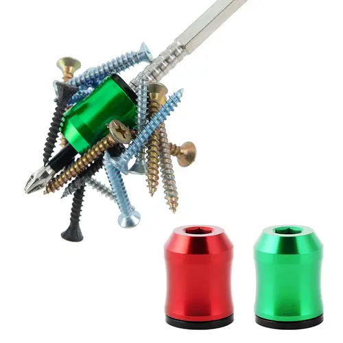 Universal Magnetic Ring 1/4 Inch Hex Shank Screwdriver Bit Magnetizer Strong Aluminum Alloy Screw Holder Tool for Home and Auto Repair,toolupgrade