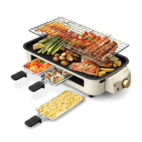 Pukomc Indoor smokeless griddle, removable plate for non-stick cooking, portable electric Korean BBQ grill with temperature control, dishwasher safe,sohochic