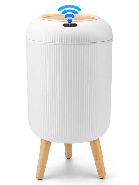 Pukomc Smart Induction Waterproof Trash Can for Bathroom, Bedroom, Office Nordic Style, Household Items Saving Space Motion Sensor Multifunctional Home Goods Environmentally Friendly Automatic summerwins