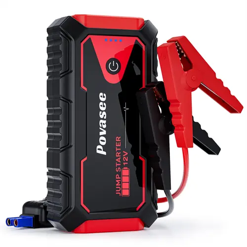【Povasee】summervibes Portable Universal 12V 14000mAh Jump Starter for Gas/Diesel Engines up to 10L/8L - Built-in Power Bank & Mobile Charging