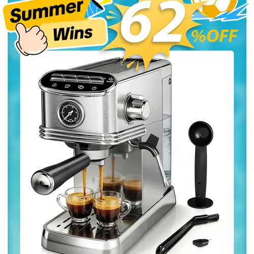 Commercial Espresso Machine 20 Bar, Compact Espresso Maker with Milk Frother Steam Wand, Expresso Coffee Machines with 45 OZ Removable Water Tank for Cappuccino, Latte, Home,summerwins,home essentials,sohochic