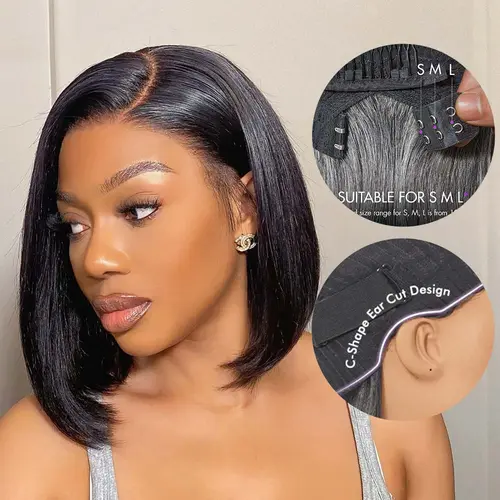 【LIVE 】Luvme  Ready to Go Blunt Cut Bob Closure Short HD Lace Glueless Wig 100% Human Hair Wear Go