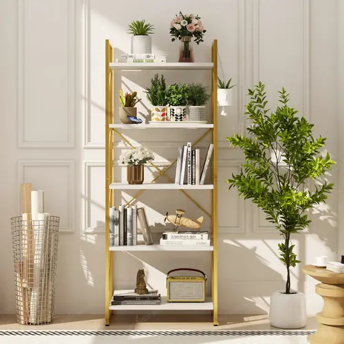 Yitahome 5-Tier & 6-Tier Open Bookshelf - Indoor Storage Rack Organizer for Books, Movies, Fits Office, Study, Hallway, Shelves For Bedroom