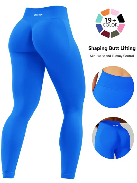 BBFIRA Hidden Scrunch Seamless Workout Gym Leggings for Women-Lifting Seam Leggings for a Perky Bottom and Waist-Defining Fit Outdoor Running & Fitness Leggings for Tummy Control and Buttock Lift High-Waisted Breathable Sports Leggings with Tight F