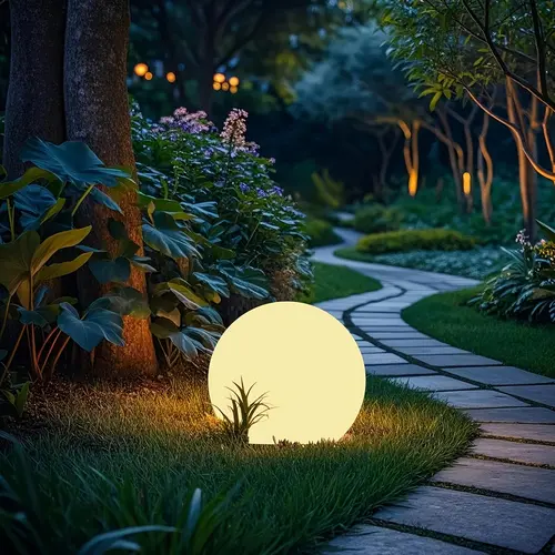 Hoodink 8-in Solar Street & Pathway Mood Lamp, Waterproof Water Resistant RGB Globe Outdoor Light with Remote, 16 Colors, 4 Dynamic Modes, 6-8h Glow, IP54 Dust-Resistant Shell, Ground Stake Anchors, Garden Decor Gift for Friends, Kids, Parents,sohochic