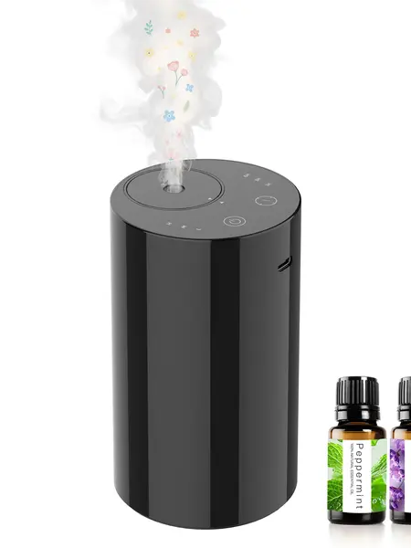 Rechargeable Waterless Essential Oil Diffuser with 3 Mist Levels and Timers Portable Aromatherapy for Home Car Room Studio Office, 2 Essential Oils Included,sohochic