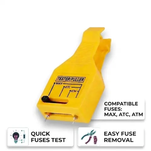 24V DC Car Fuse Tester Puller, Easy Tool to Test, Find & Remove Blown ATO/ATC/ATM Blade and Glass Tube Fuses in Car Fuse Box, Automotive, Diagnostic Tool,toolupgrade