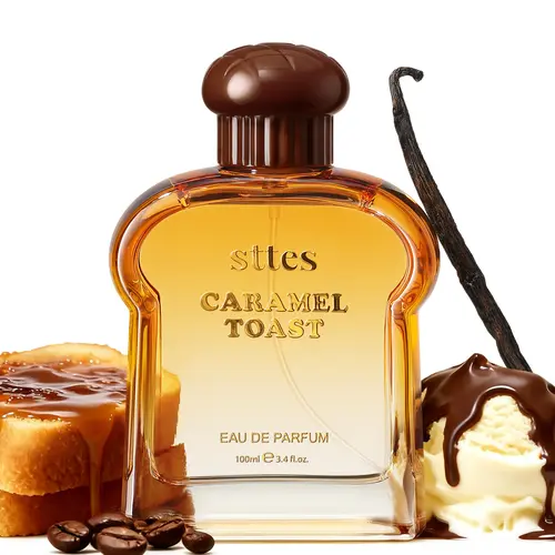 Sttes Caramel Toast Eau de Parfum - 100ml Unisex Perfumes, Warm Gourmand Unisex Fragrance with Vanilla, Coffee, Chocolate Scent, Dark Chocolate & Dessert Notes, Vanilla Scents, Bakery Scents,back to school,sohochic