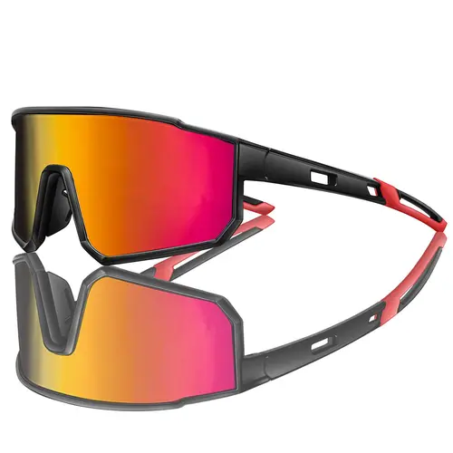 Unisex Sporty Ombre Design Sunglasses, Windproof Sunglasses, Biking Sunglasses, Cycling Shades, Outdoor Sports Eyewear For Cycling, Running, Hiking, Driving, Fishing, Baseball, Golf, Travel, Vacation, Beach Party, Outdoor Active Accessories