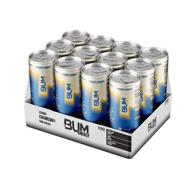 BUM Energy Drink – Sugar Free Energy Drink with Natural Caffeine & Cognizin for Energy & Focus – Clean Energy Beverage – 12 oz Cans (12 Pack)