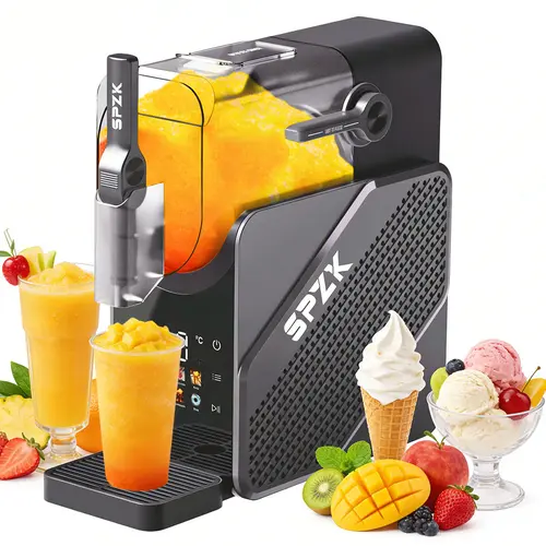 SPZTJK 2.5L Large Capacity Food-Grade Stainless Steel Slushie Machine - 5-Second Quick Slush, 8-in-1 Versatility, Auto-Clean, Milkshake/Cocktail/Wine Chill-Mix, Home Kitchen Ice Maker