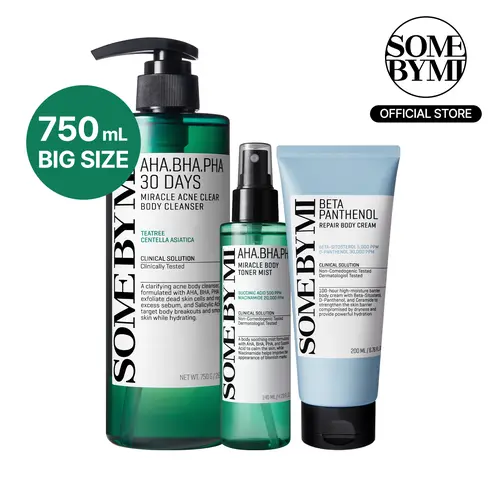 Full Body Miracle Repair Set - Korean Skincare - 3-Step Body Care Set For Body Acne, Hyperpigmentation, Salicylic Acid, Centella & Clarifying Care