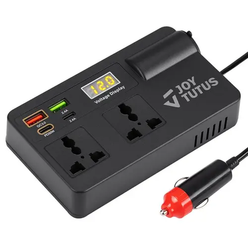 Joytutus 12V-24V to 220V Car Truck Inverter with Smart Chip, QC3.0 Super Fast Charger, Power Charger, Wireless CarPlay Adapter, USB & Type C Ports, Dual Protection, Truck Accessories, Father's Day Gift, Laptops,toolupgrade