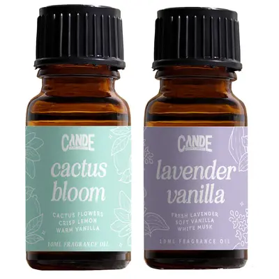 CANDECRAFTCO Premium Aroma Fragrance Oil Bottle Pack - Long-Lasting Added Fragrance Scented Oils for Diffusers, Room, Dryer Balls, Candles, Car Fresheners | 40+ Scents
