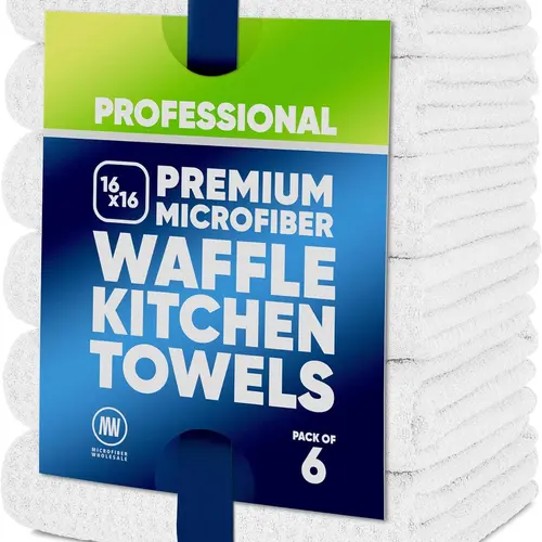 Sublimation Blanks Towels | Premium Waffle Weave Microfiber Towels For Kitchen | Polyester Blanks for Kitchen or Craft Use - 6 Pack