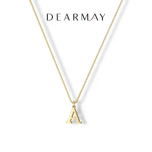 Dearmay Initial Necklace for Women 14K Gold Plated Letter Necklaces Waterproof Tiny A-Z Pendant Cute Personalized Jewelry Gift for Girls