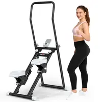 RELIFESPORTS Folding Vertical Stair Climber - Unisex Full Body Home Workout Machine with Adjustable Resistance, Digital LCD Display, Foldable Handle, 300LBS Capacity, Stable & Quiet Structure, Step-Up Machine Steppers, Resistance Exercise Steppers