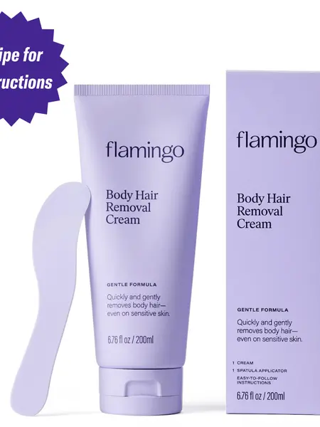 [Summer Must-Haves] Flamingo 200ml Body Hair Removal Cream, Designed for Sensitive Skin, Unisex Gentle Formula, Smooth Results Last Up to 7 days, Body hair remover for women