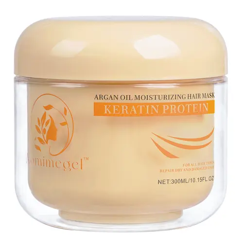 Aomimegel Collagen Deep Nourishing Repair Hair Mask with Argan Oil, Frizz-Smoothing Serum Conditioner for All Hair Types, 10.15 oz / 300 ml,sohochic
