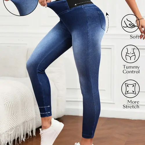 Women's Casual Basic Fashion High Waist Skinny Stretchy Elastic Denim Jeans, Tummy Control Jeans Jeggings For Women Compression Fit Jeans, High Waisted Jeggings Bottom Pants