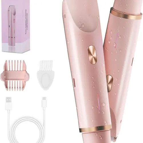TANLOOK Bikini Trimmer for Women, 2-in-1 Electric Razors for Women with Dual Head, Waterproof Painless Bikini Trimmer & Pubic Hair Trimmer for Women, Electric Shaver for Private Area & Body Hair