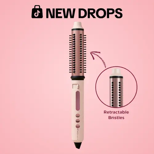 FHI Heat SWIFTSTYLER Retractable Speed Styler 1.25in Curated Collection - 2-in-1 Curling & Heated Brush Hair Styler, Ceramic Tourmaline, Smooth Comb Bristles, Volumizing Bristles, 300-410°F, Worldwide Voltage, 1-Hour Auto Shut Off