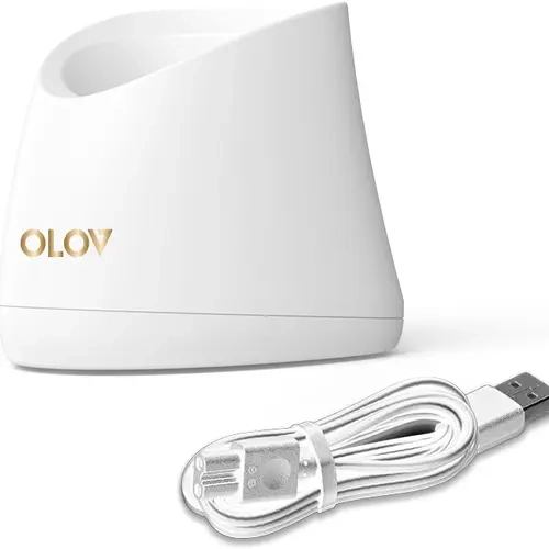 OLOV Replacement Charging Base for Groin Hair Trimmer - USB Recharge Dock & Stand Accessories with USB Power Cord (White), Compatible OLOV Trimmer Charger
