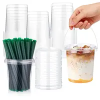 30 Sets 24oz drink buckets with lids and straws | Leak-Proof PP Material | patron reusable cups with straw | Ideal for Hot/Cold Drinks, to go , Parties & Events/ iced coffee buckets,large plastic cup,food truck supplies #coffeebucket# bubble tea,sohochic