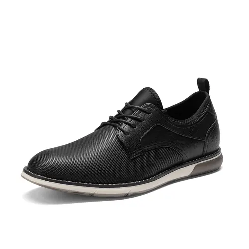 【BRUNO MARC Anniversary】 Men's Classic Low-Cut Lace-Up Oxford Shoes - Slip Resistant Soles, Arch Support, Tri-Layer Spliced Upper, Thermoplastic Elastomers Features, Casual-Business Formal Footwear, Laces