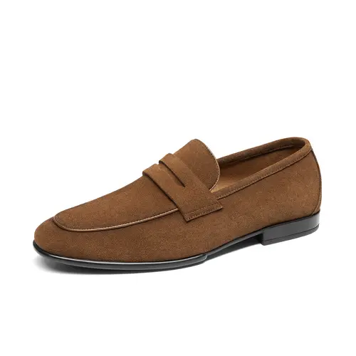BRUNO MARC Men's Classic Twist Penny Loafers - Leather Suede Round Toe Business Casual Slip-On Shoes, Soft Cowhide, Rubber Non-Slip, Lightweight, 180-Foldable, for Daily Travel, Men's Shoes,sohochic