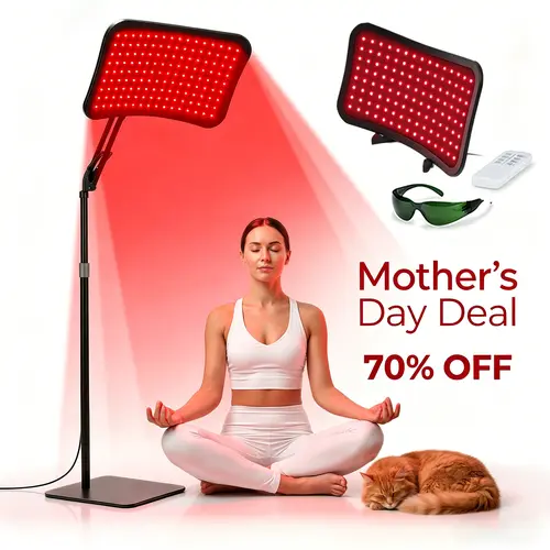 Red Light Therapy Panel for At-Home Neck Pain Relief Treatment, Infrared Lamp with Detachable Stand for Face & Body, Self Care Products,dorm essentials, Red Light Panel Massage Devices, Infrared Light