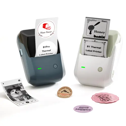 Niimbot Label Maker B1 PRO 2-inch Grayscale Photo/Red/Black Label  Printer Free Thermal Label Paper Roll for Name tag Home storage label Grayscale photo printing & Business ，Bluetooth connectivity，Mobile App Editing