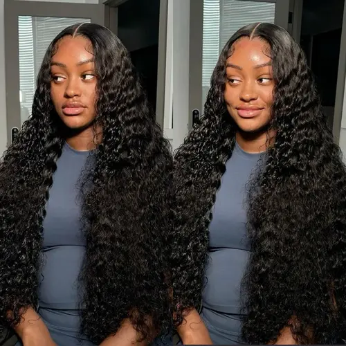 Bling Hair Deep Wave 13x4 13x6 Lace Frontal Wigs 30 32 Inches Brazilian Human Hair HD Transparent Lace Frontal Wig for Women Curly Pre Plucked 180% Natural Hairline SoHoChic Style #TikTokShopBackToSchool