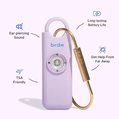 She’s Birdie Original Women’s Personal Safety Alarm, Loud Siren, Strobe Light, Keychain, Multiple Color Options